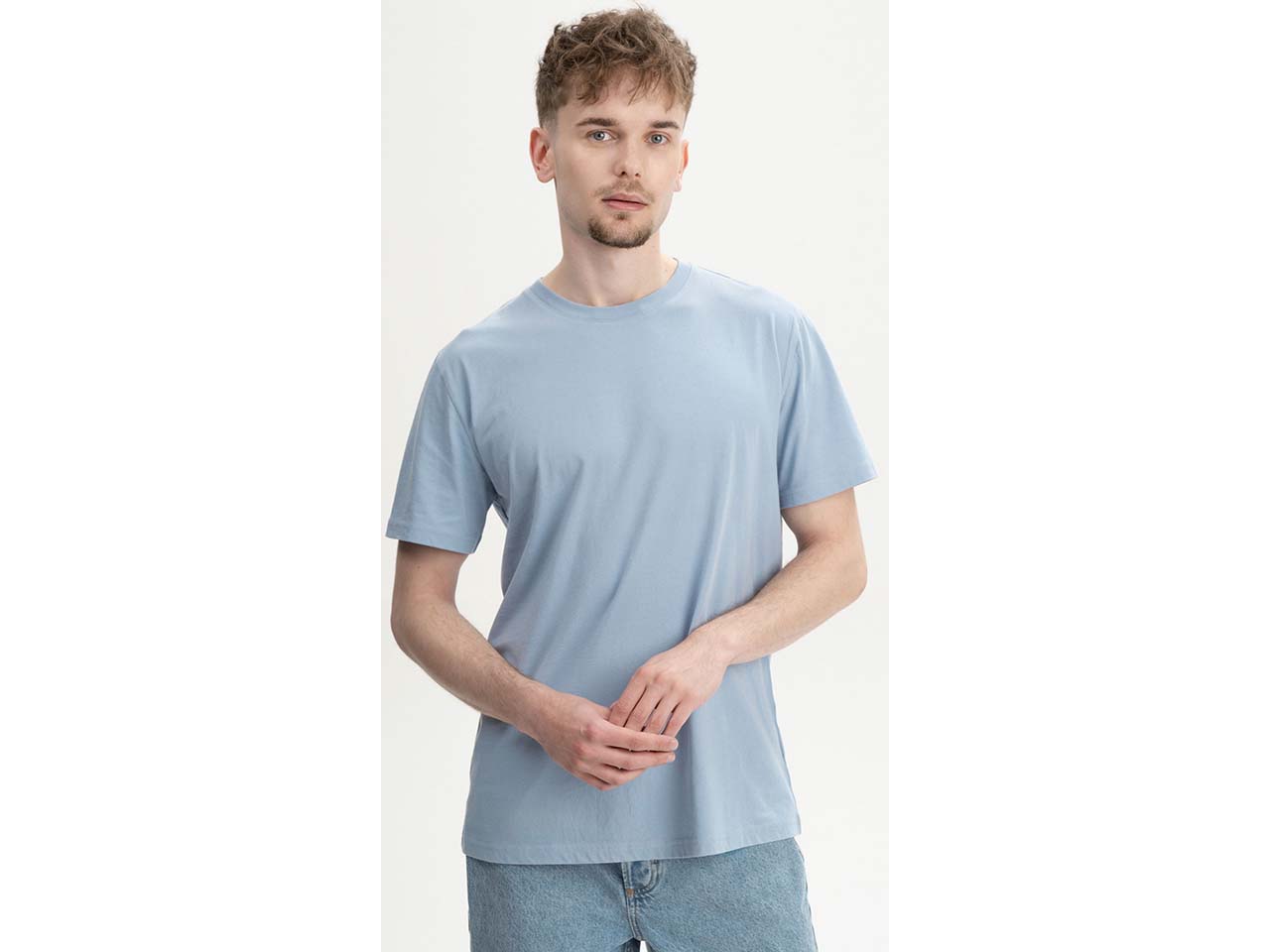 MELA Bio-Herren-T-Shirt "SADHIL" mit Feinripp-Rundhalsausschnitt, dusty green, Gr. XL