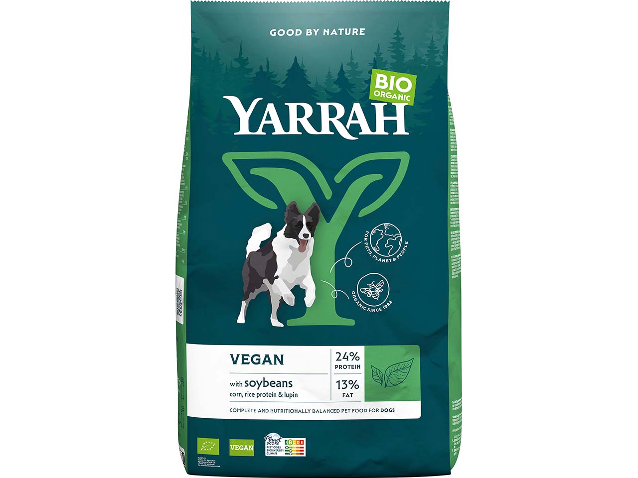 YARRAH Bio-Trockenfutter für ausgewachsene Hunde, vegetarisch, 2 kg