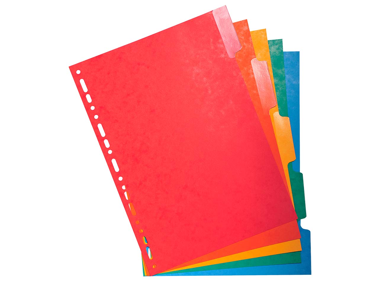 25 Exacompta Register, Colorspan-Karton, 5 Taben neutral glän., 225 g/m², DIN A4, sortiert