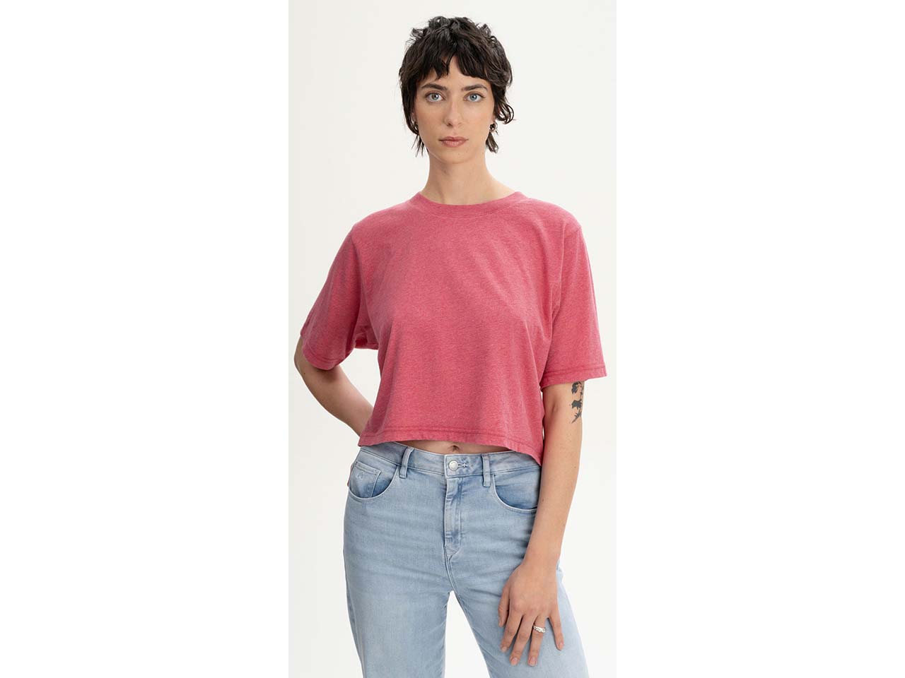 MELA Bio-Damen-T-Shirt "DESNA" mit Rundhalsausschnitt, blossom melange, Gr. L