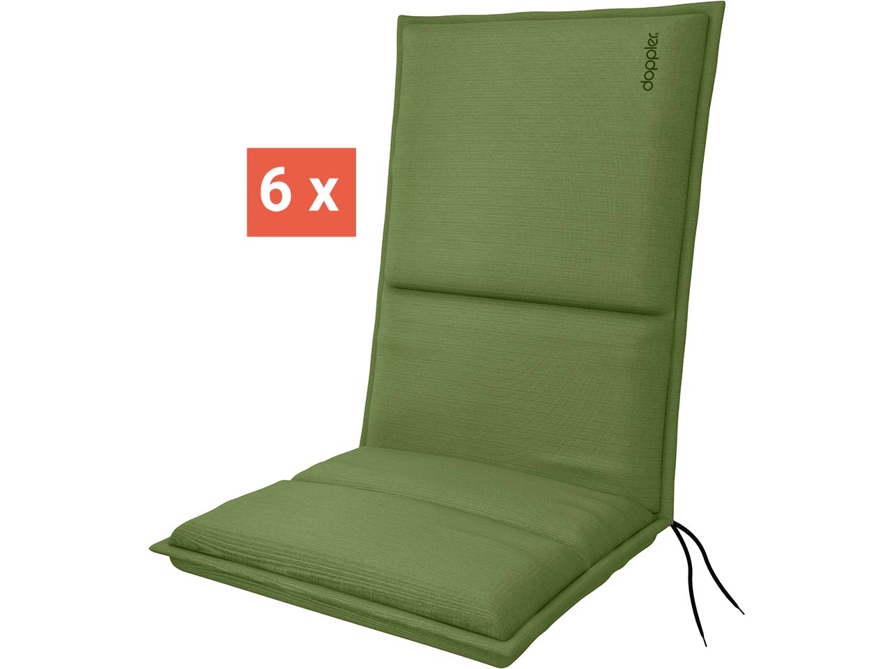 doppler Auflage "CITY" Midi, 6er-Pack, 110x48x6 cm, Polyester, grün