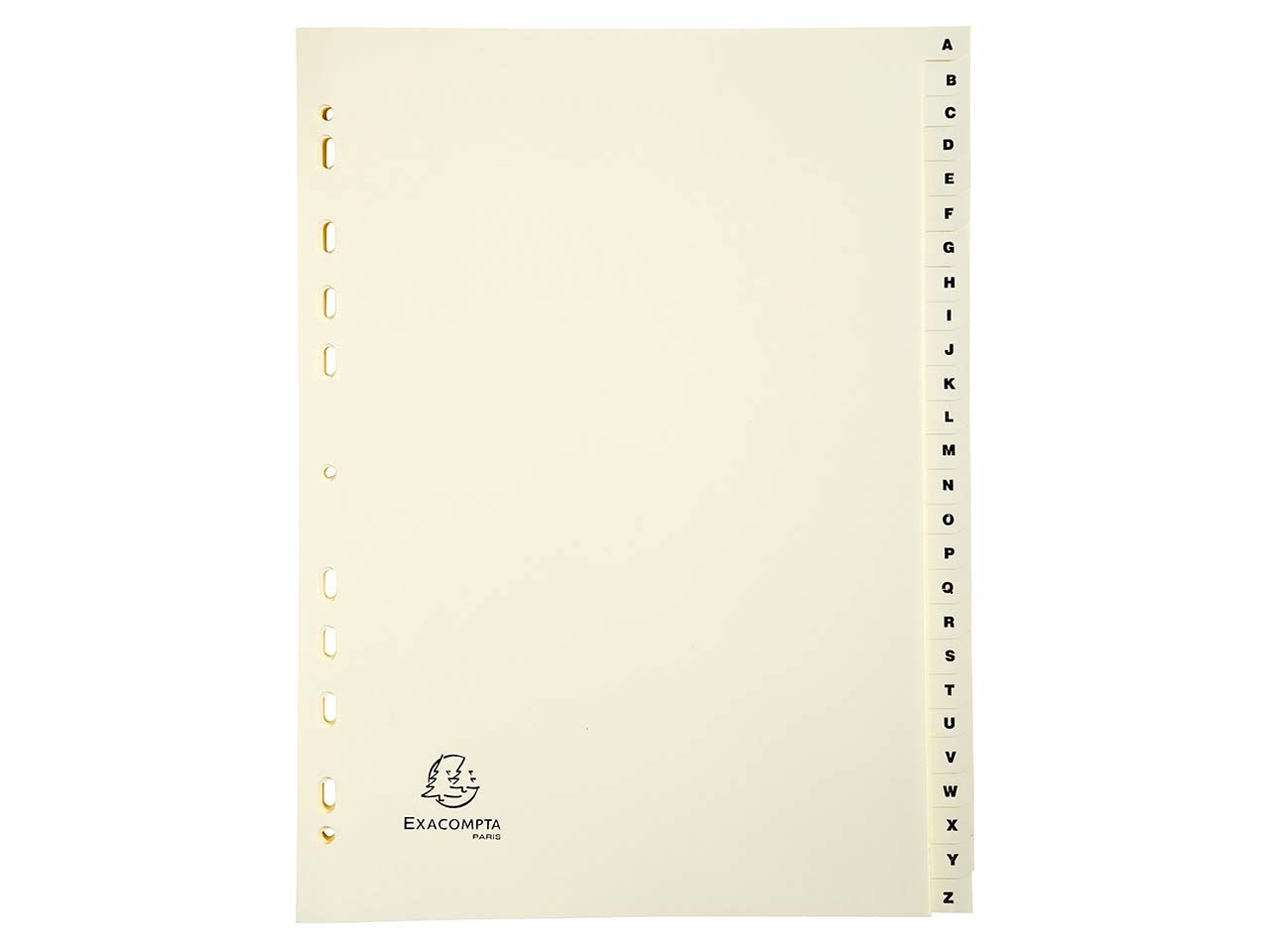 5 Exacompta Register, 26 Taben A-Z, 155 g/m², DIN A4, elfenbein