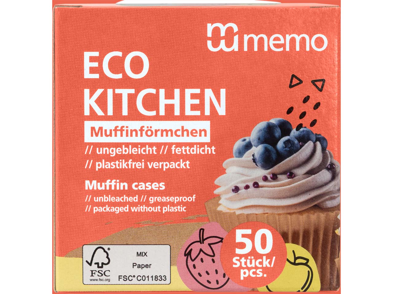 memo Muffinförmchen "ECO KITCHEN" 50 Stk.