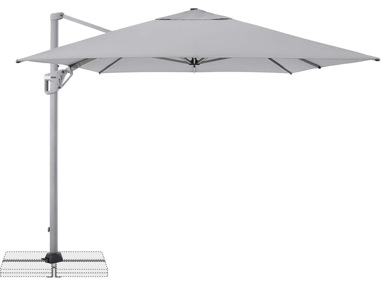 doppler Sonnenschirm "Active NEO Side" 260 x 350 cm, hellgrau