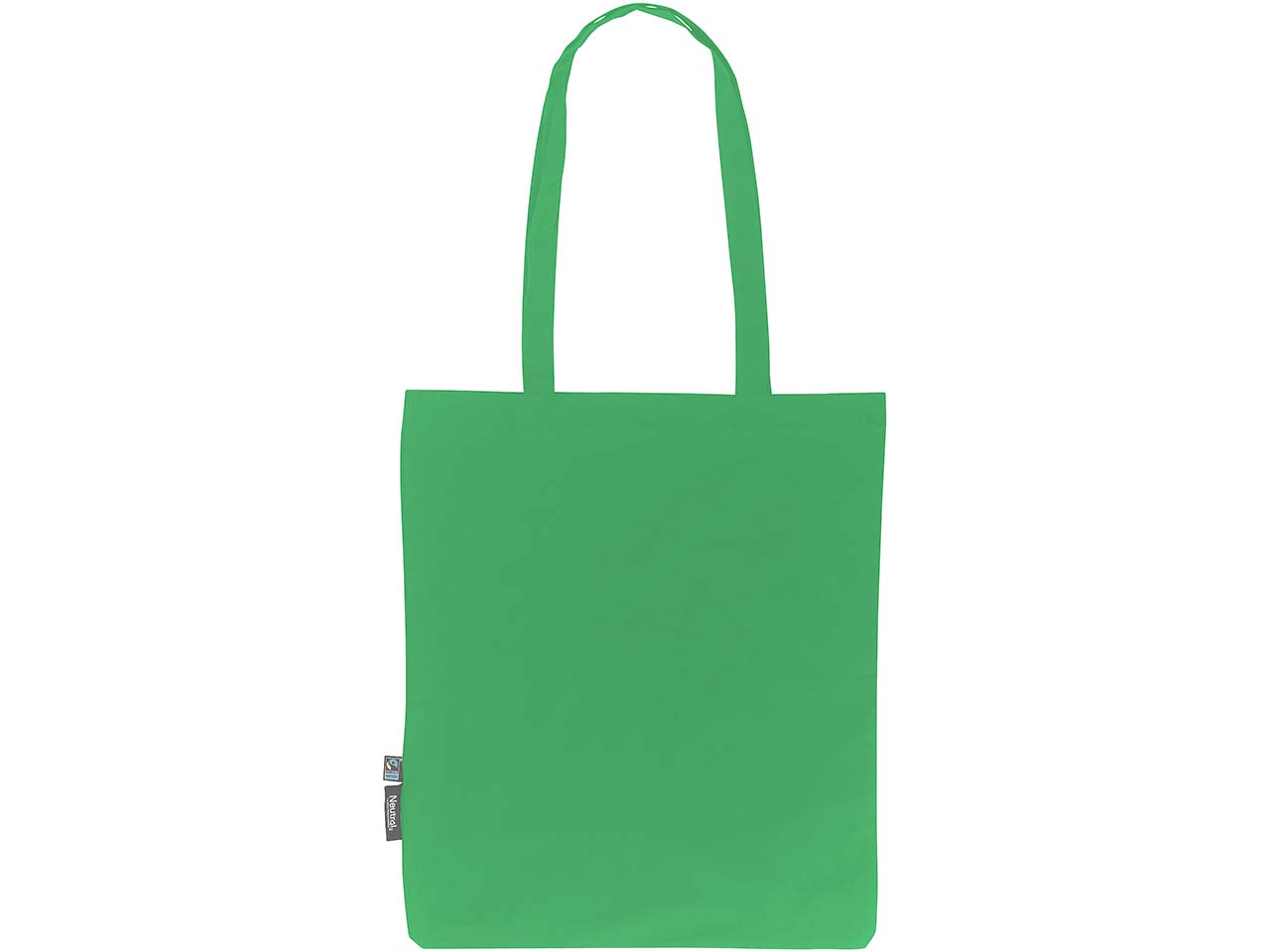 Neutral Bio-Baumwoll-Tragetasche mit langen Henkeln, green