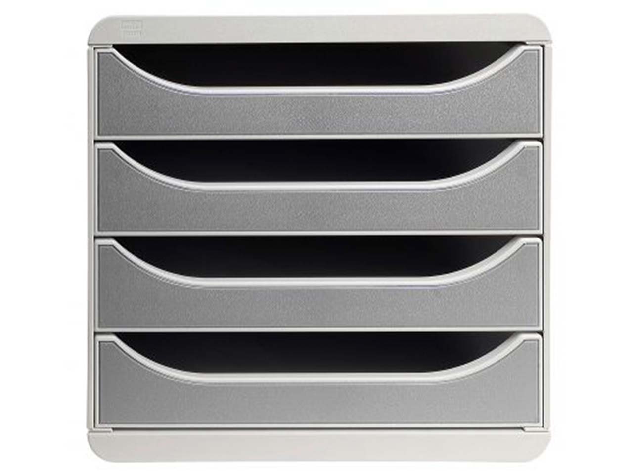 Exacompta Schubladenbox "Office", DIN A4+, 4 Schubladen offen, steingrau