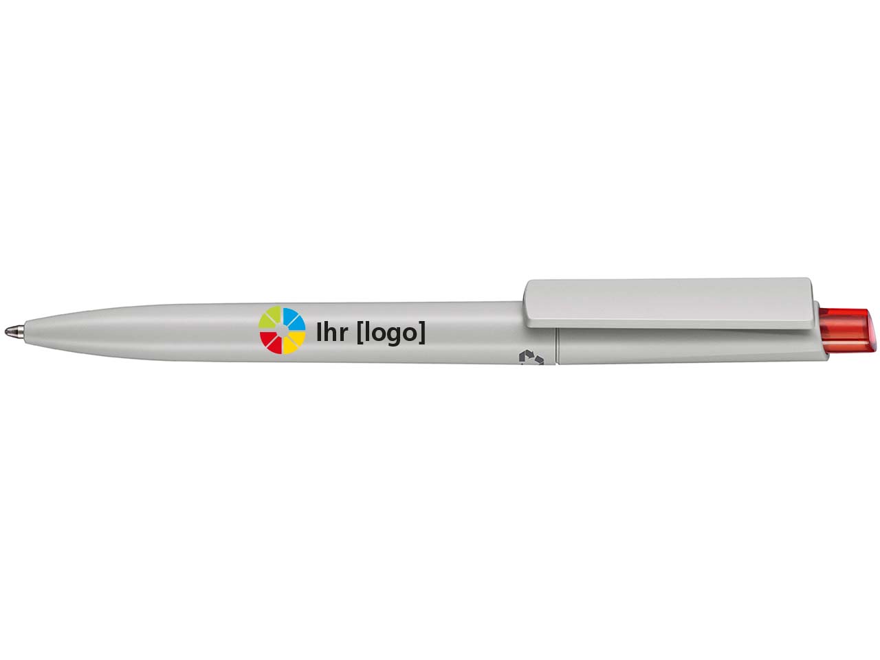 RITTER CARES Kugelschreiber 'Crest Recycled' grau/feuer-rot