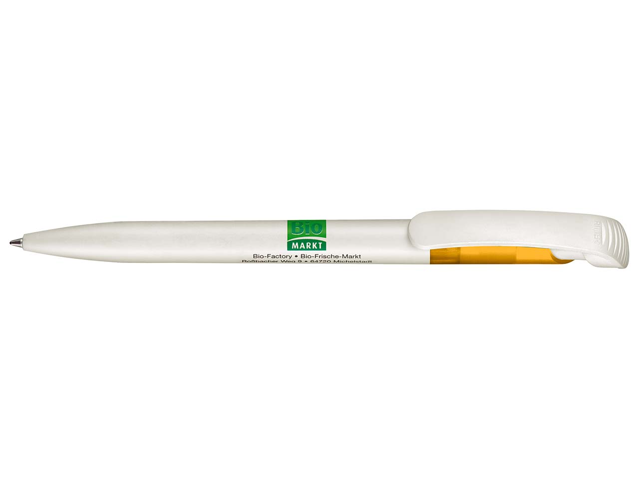 RITTER CARES Druckkugelschreiber 'BioPen' mangogelb transparent
