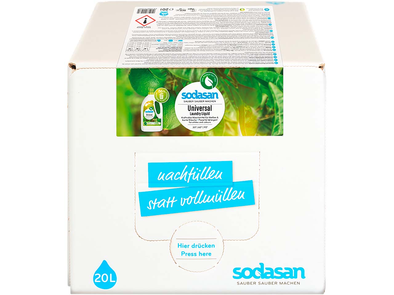 Sodasan Universal-Waschmittel 'Limette' Bag in Box, 20 l
