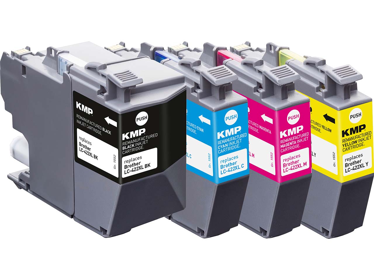 KMP Tintenpatrone ersetzt Brother 4er Set LC-422XLBK/C/M/Y schwarz, cyan magenta, gelb