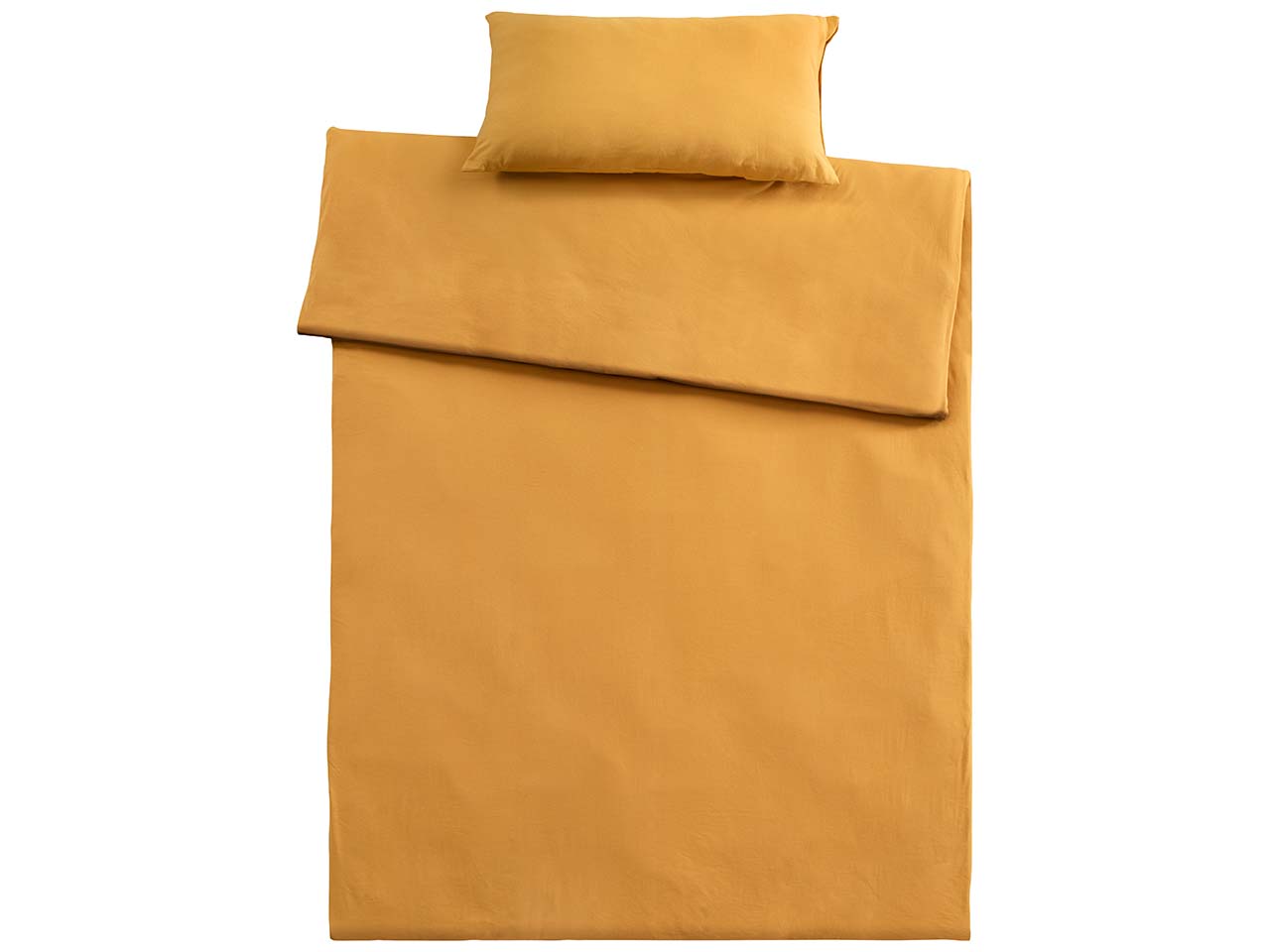Bettwäsche "Single Jersey" aus Bio-Baumwolle 40 x 80 cm,/135 x 200 cm, ocker