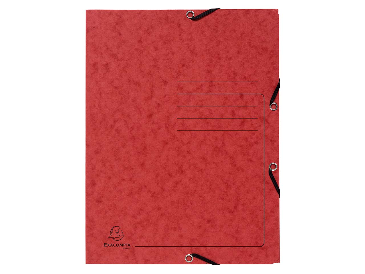 25 Exacompta Sammelmappen, Colorspan-Karton, 355 g/m², DIN A4, Gummizug, 3 Klappen, rot