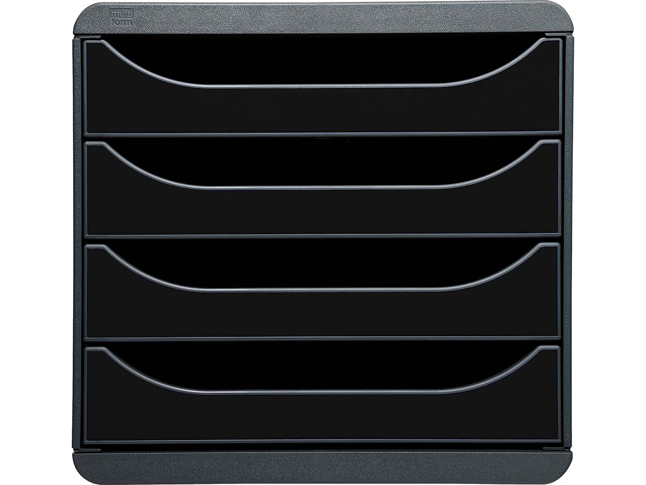 Exacompta Schubladenbox Big Box Plus "Glossy", DIN A4+, 4 Schubladen offen, schwarz