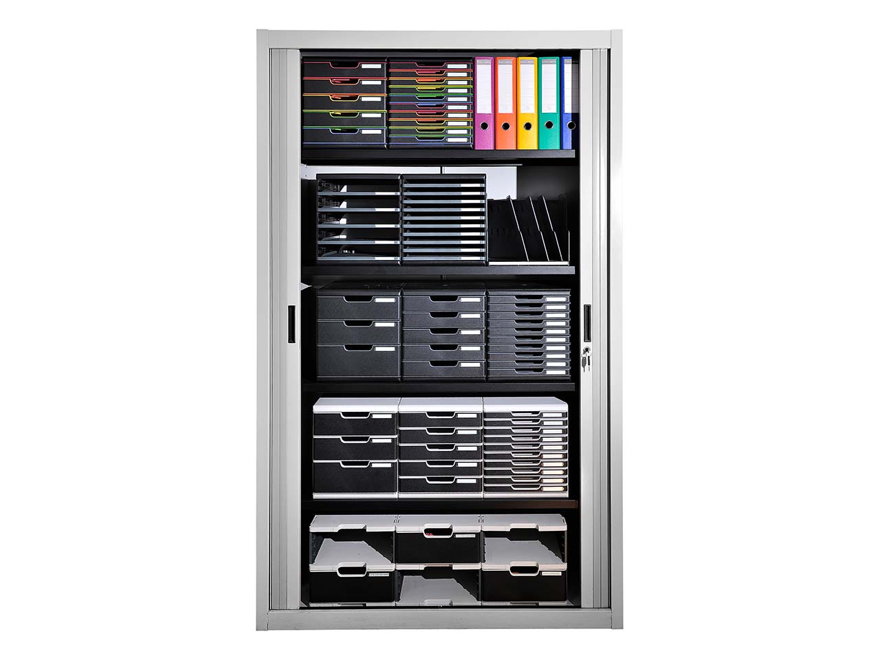 Exacompta Schubladenbox Modulo "ECOBlack", DIN A4+, 10 Schubladen geschlossen, schwarz