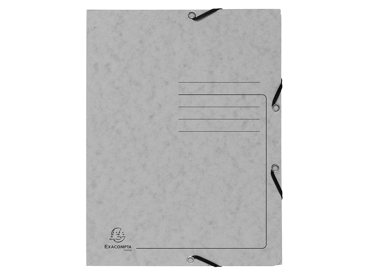 25 Exacompta Sammelmappen, Colorspan-Karton, 355 g/m², DIN A4, Gummizug, 3 Klappen, grau