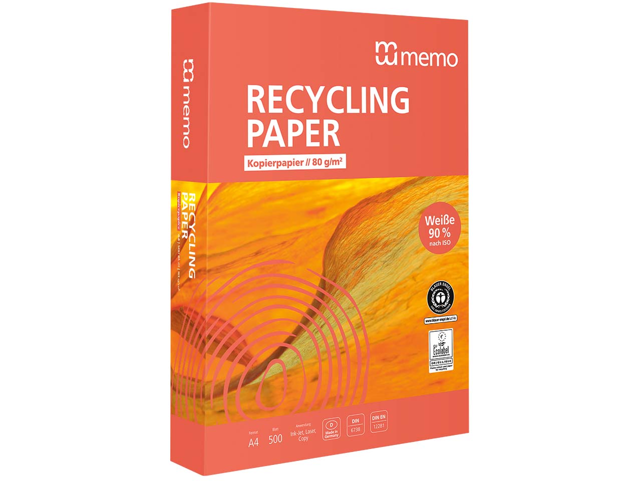 300 x 500 Blatt memo Kopierpapier 'Recycling Pro' DIN A4, 80 g/m², W90