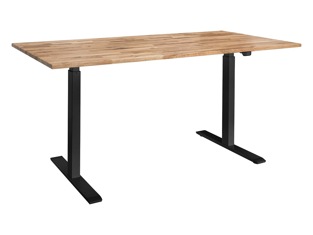 memo Höhenverstellbarer Schreibtisch "ON" schwarz, Eiche massiv, B 130 x T 80 cm