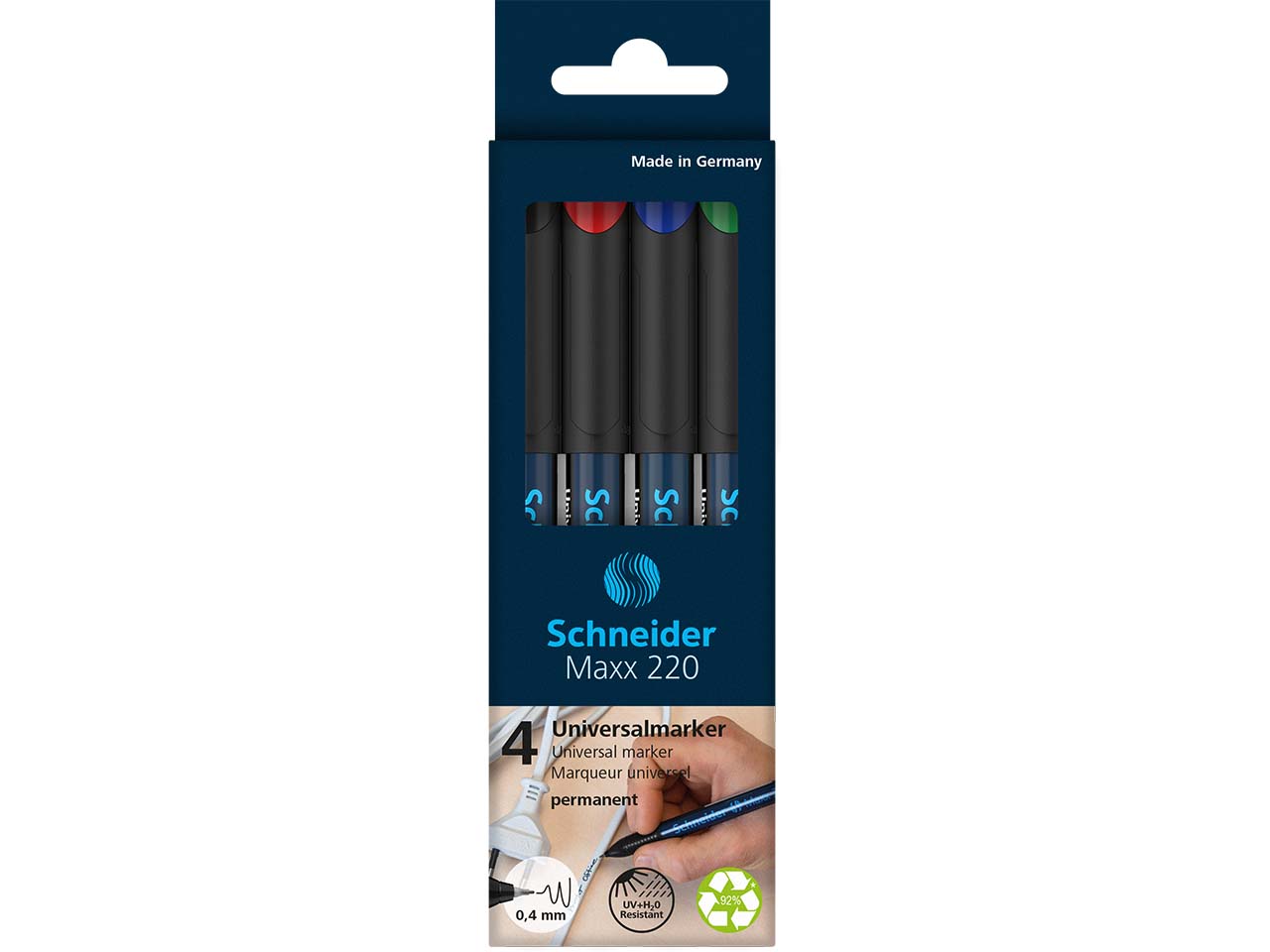Schneider 4er-Set Universalmarker "Maxx 220 S", farbig sortiert