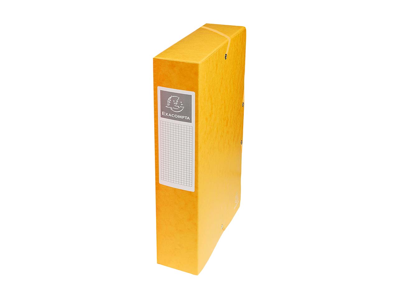8 Exacompta Archivboxen, Colorspan-Karton, 600 g/m², DIN A4, Gummizug, RB 60 mm, gelb