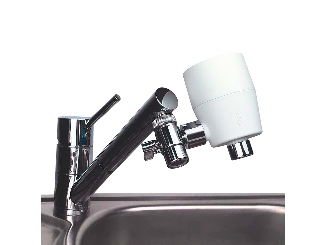 riva Wasserfilter 'ALVA-S Viva' für Wasserhahn mit Blockaktivkohle, weiß