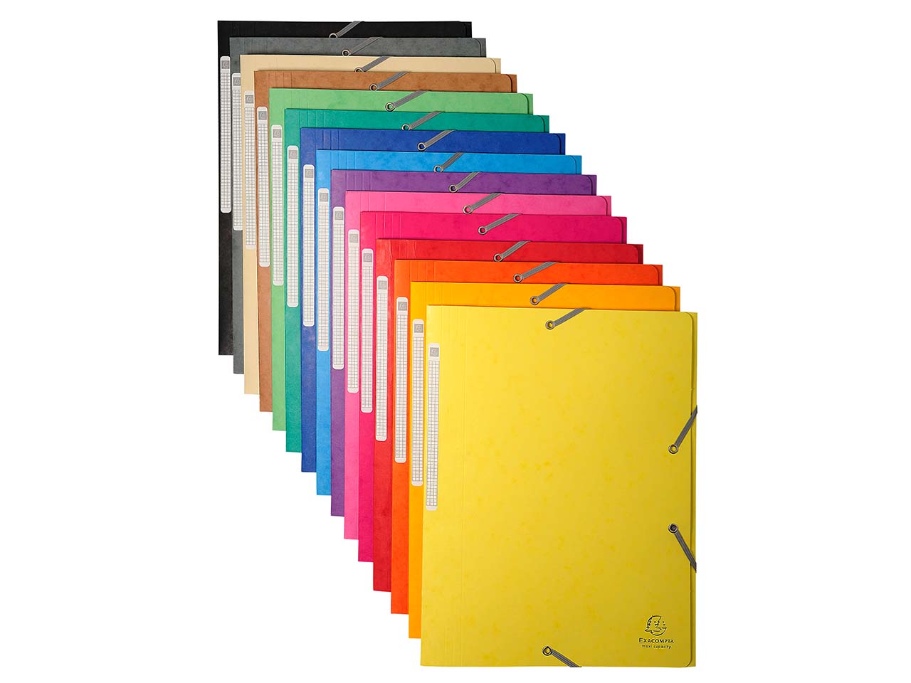 50 Exacompta Sammelmappen, Colorspan-Karton, 425 g/m², DIN A4, 3 Klappen, sortiert