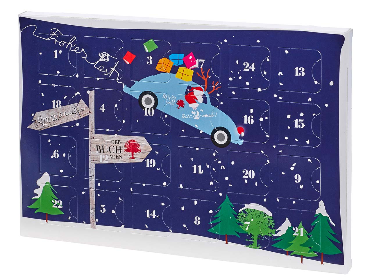 Bio-Adventskalender mit 4-farbigem Digitaldruck, Schoko-Mix, 50 g