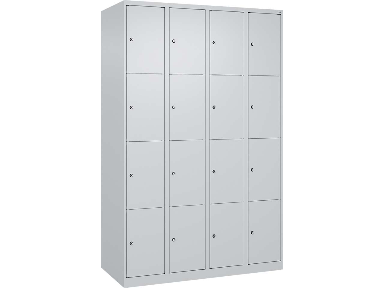 C+P Schließfachschrank Classic PLUS, 16 Fächer, 1850x1200x500mm, Lichtgrau/Lichtgrau