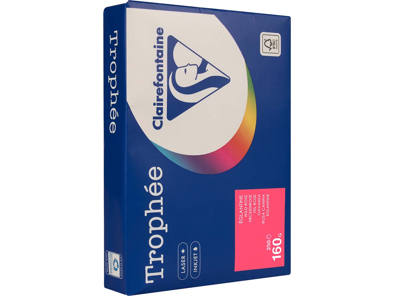 250 Blatt Clairfontaine Farbiges Kopierpapier "Trophee" 160 g/m², DIN A4, heckenrose