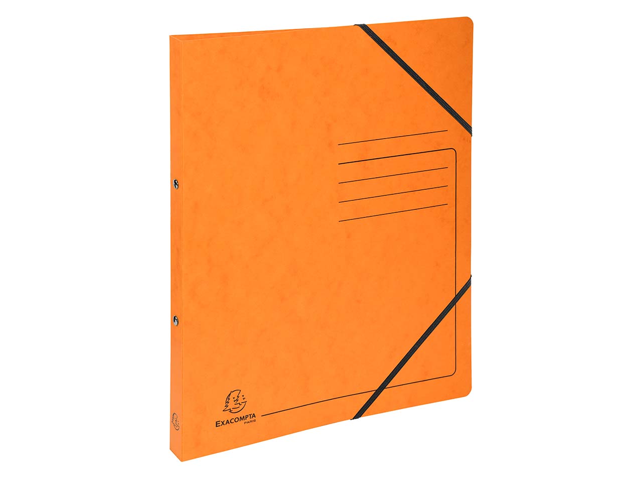 10 Exacompta Ringbücher, Colorspan-Karton, 355 g/m², DIN A4, Gummizug, 2 Ringe, orange