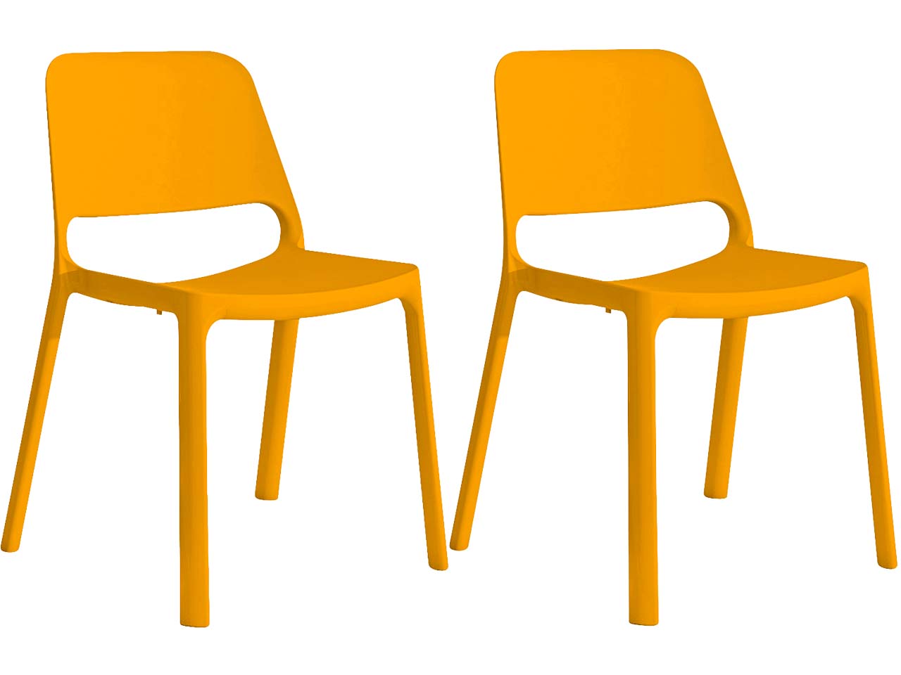 2x Besucherstuhl "2050" orange