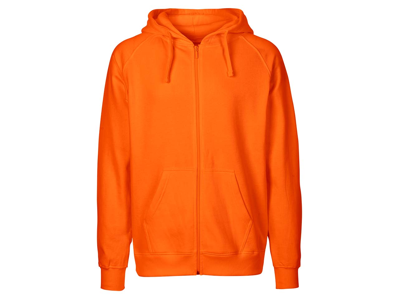 Neutral Bio-Herren-Sweatjacke mit Kapuze orange, Gr. M