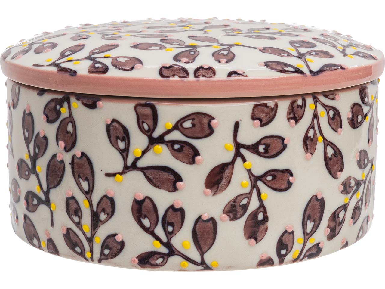 tranquillo Aufbewahrungsdose "REFLOYA" aus Steinzeug, Ø 13,5 cm x 7 cm, violett/creme