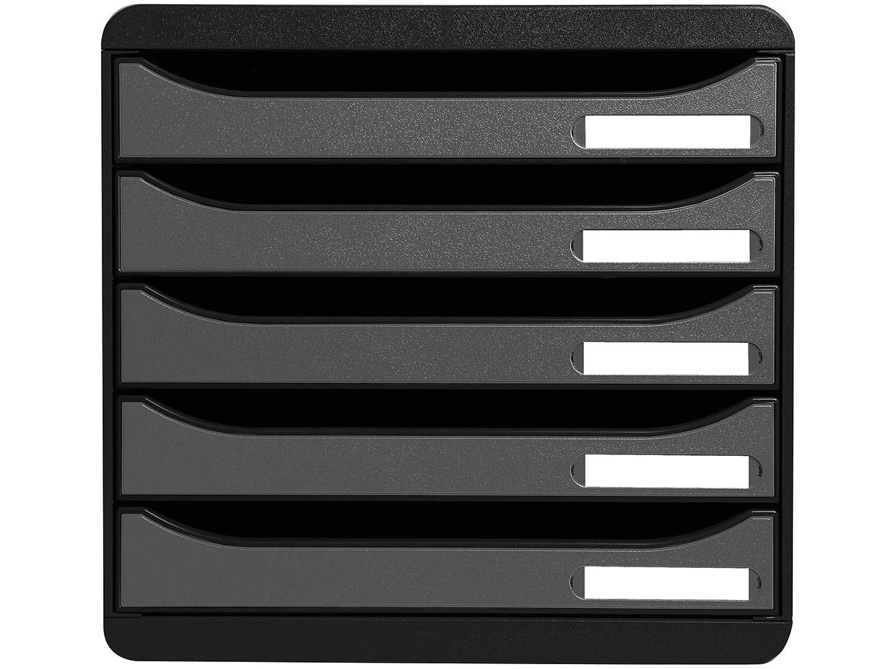 Exacompta Schubladenbox "Metallic", DIN A4+, 5 Schubladen offen, silber/schwarz