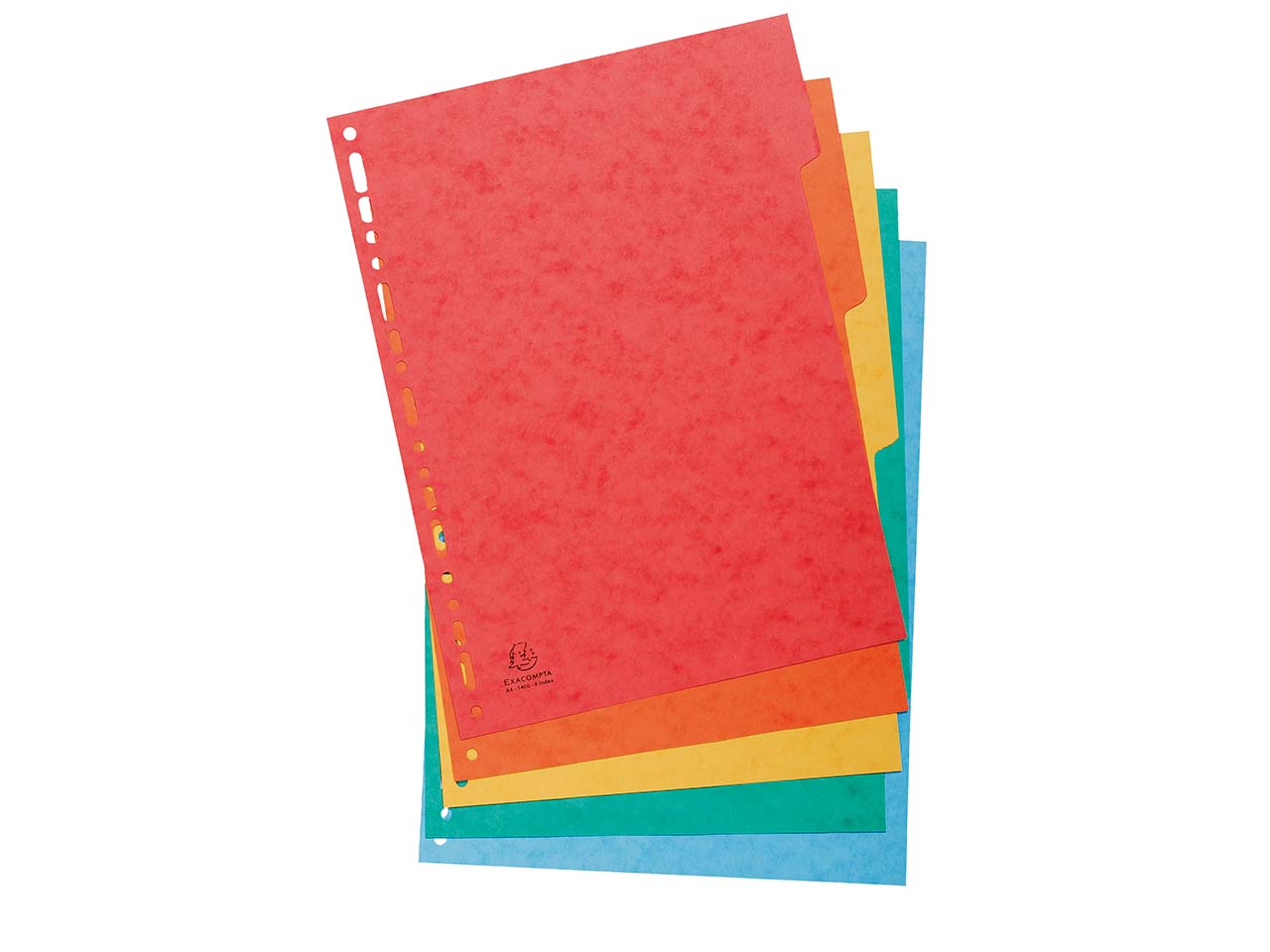 25 Exacompta Register, Colorspan-Karton, 5 Taben neutral, 225 g/m², DIN A4 Maxi, sortiert