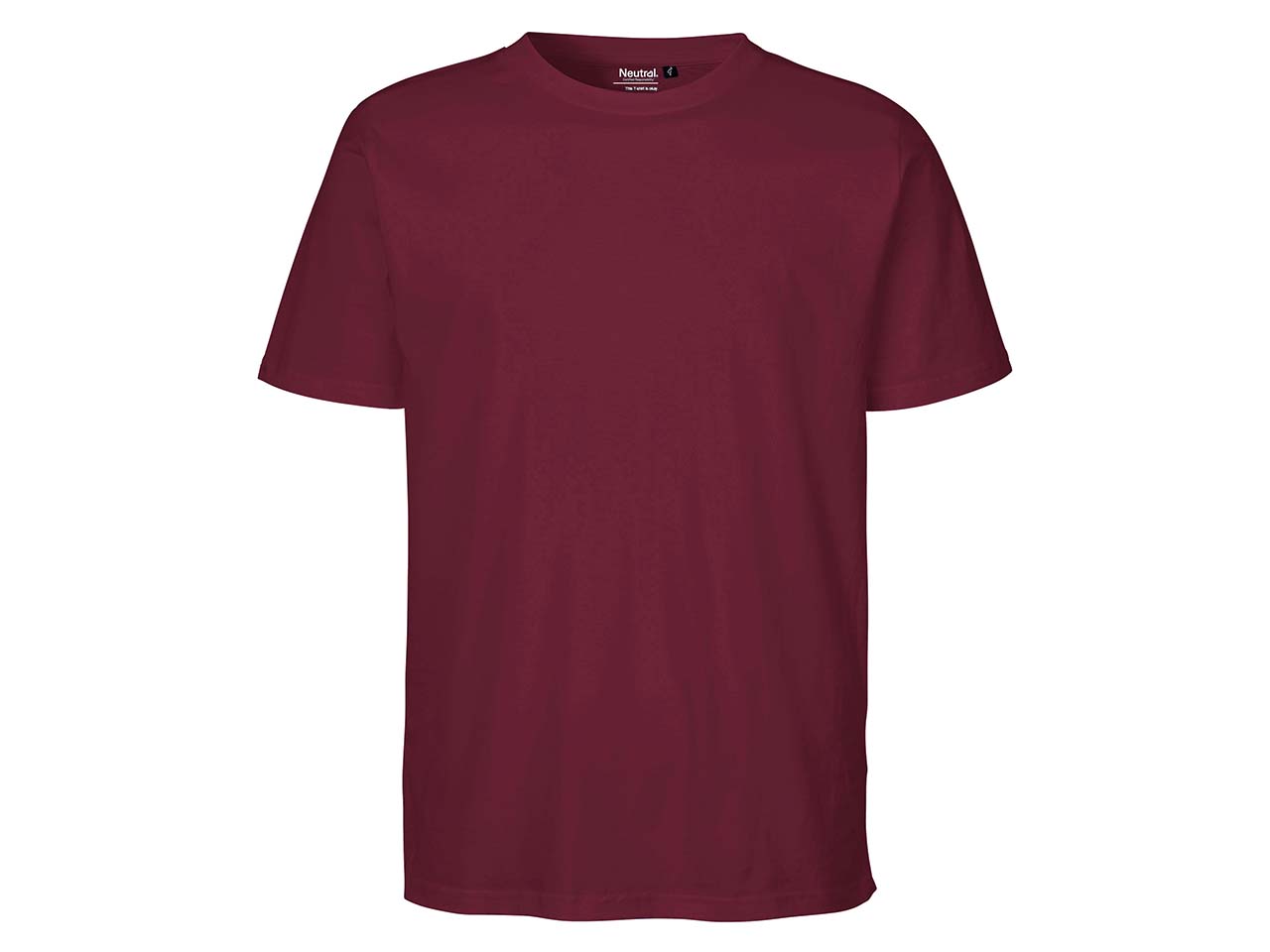 Neutral Bio-Unisex-T-Shirt mit Rundhalsausschnitt, bordeaux, Gr. XXL