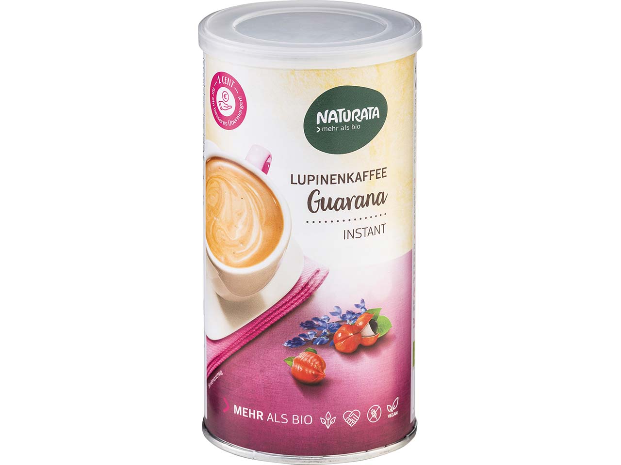 NATURATA Bio-Lupinenkaffee "Guarana", instant, in der Dose, 150 g