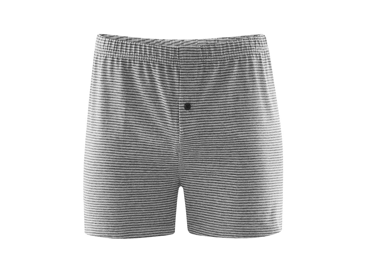 Living Crafts 2 Herren-Boxershorts "Ben" aus Bio-Baumwolle schwarz/grau gestreift, Gr. L