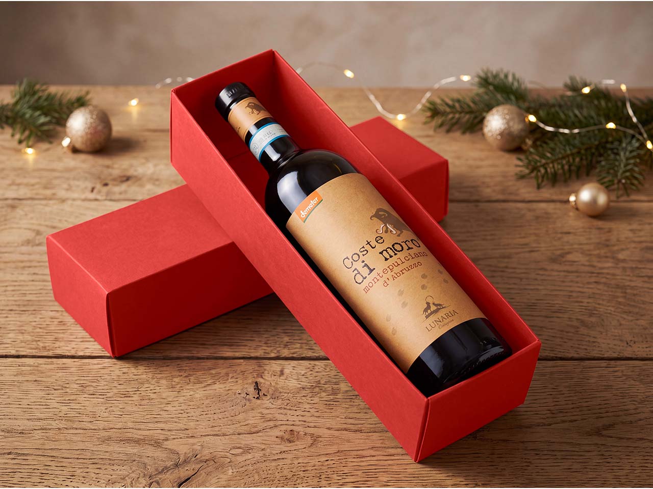 Bio-Rotwein Montepulciano "Coste di moro" DOC 750 ml, in Geschenkverpackung
