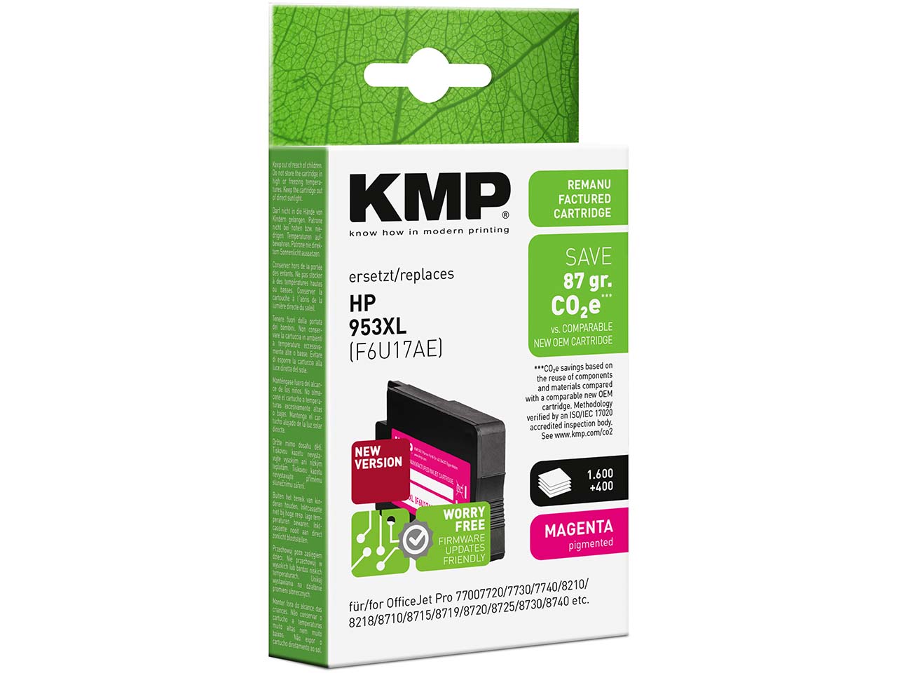 KMP Tintenpatrone ersetzt hp F6U17AE, Nr. 953XL magenta
