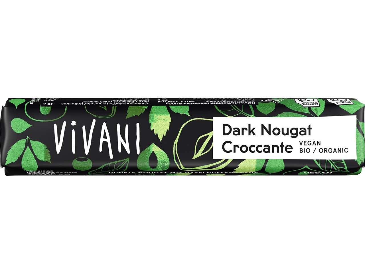 VIVANI Bio-Schokoriegel "Dark Nougat Croccante", vegan, 35 g