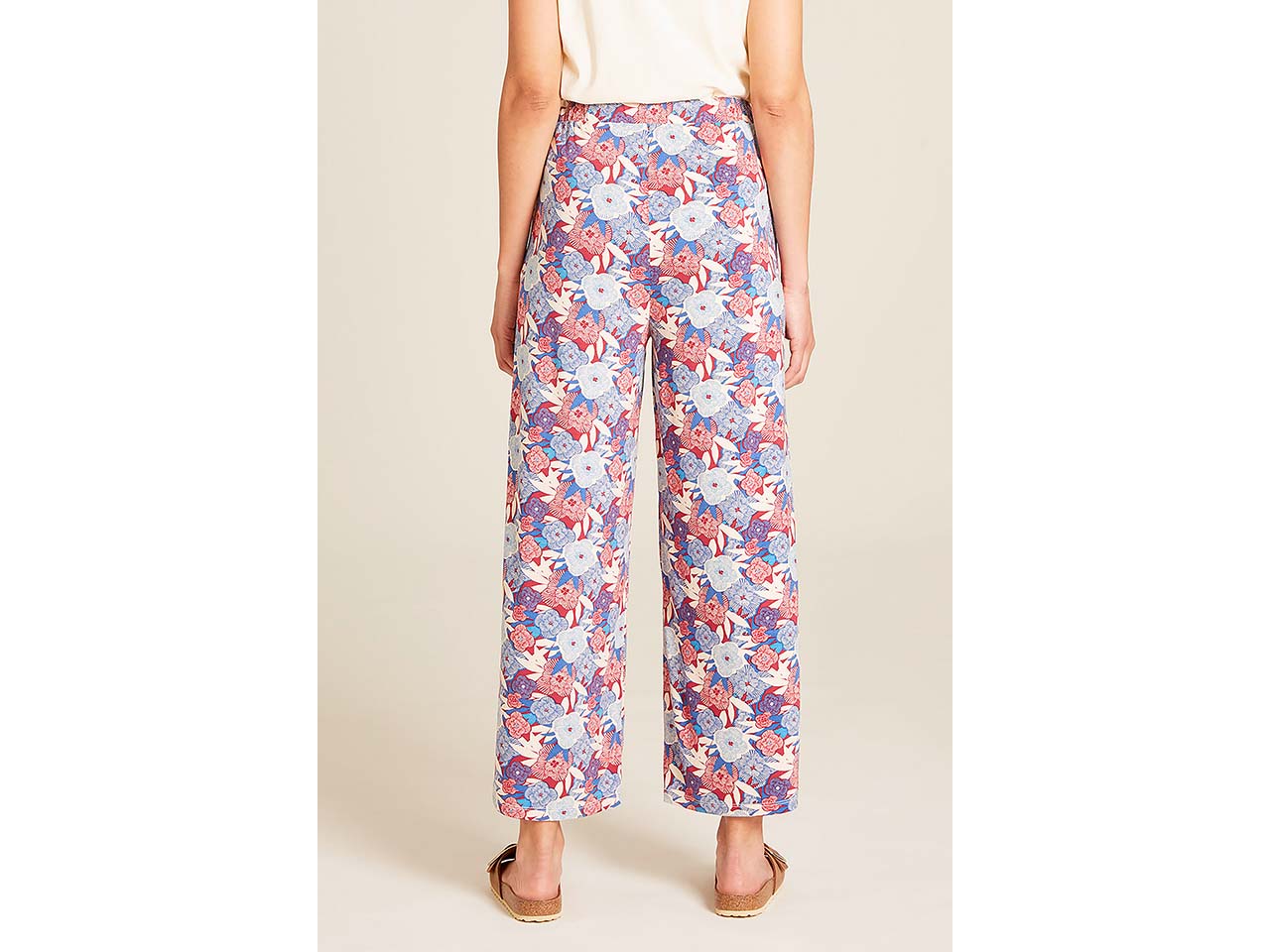 tranquillo Damen-Hose mit Bindebändern, blue bloom, Gr. L