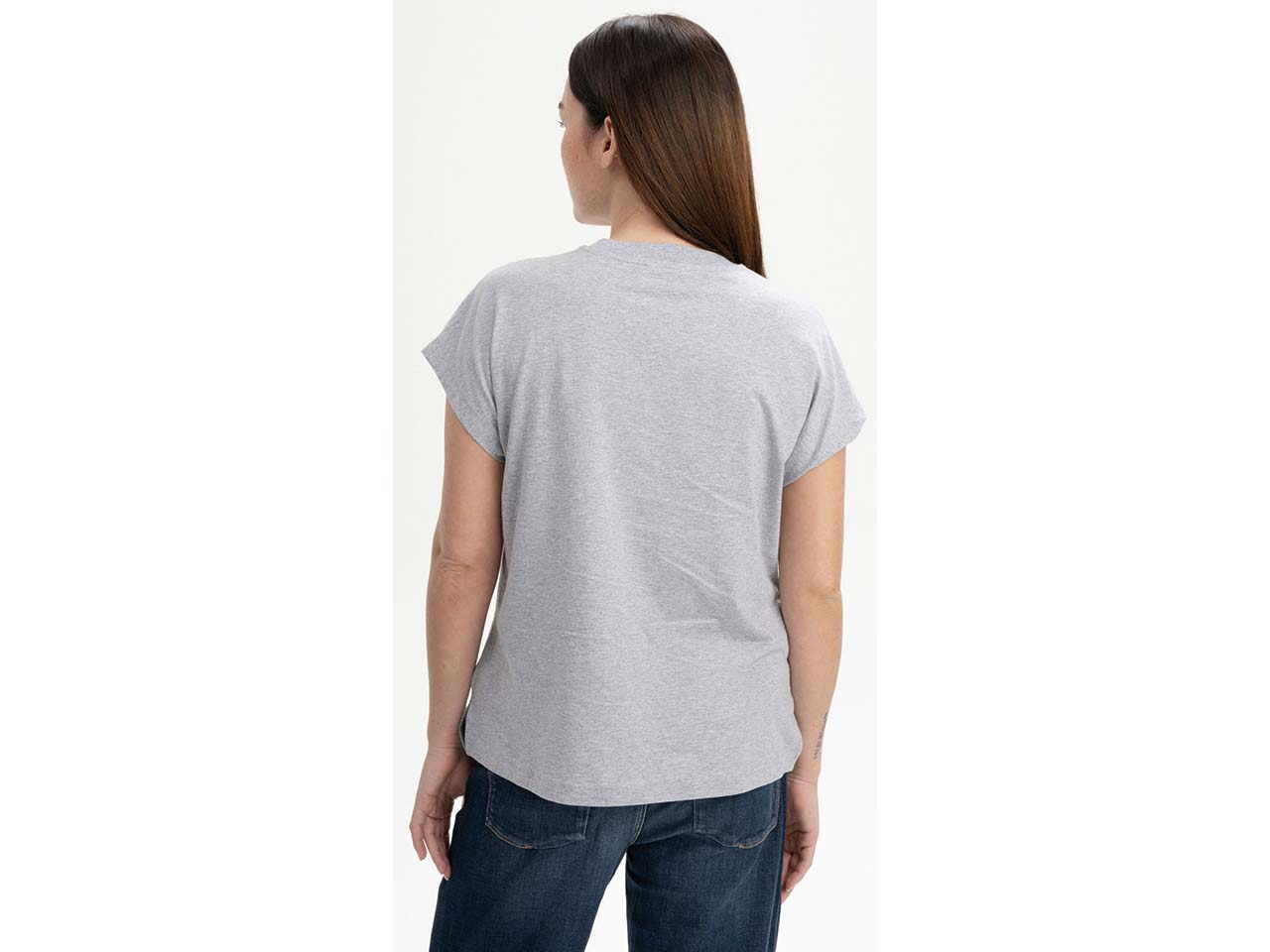 MELA Bio-Damen-T-Shirt "MADHU" mit Fledermausärmeln, grau melange, Gr. S
