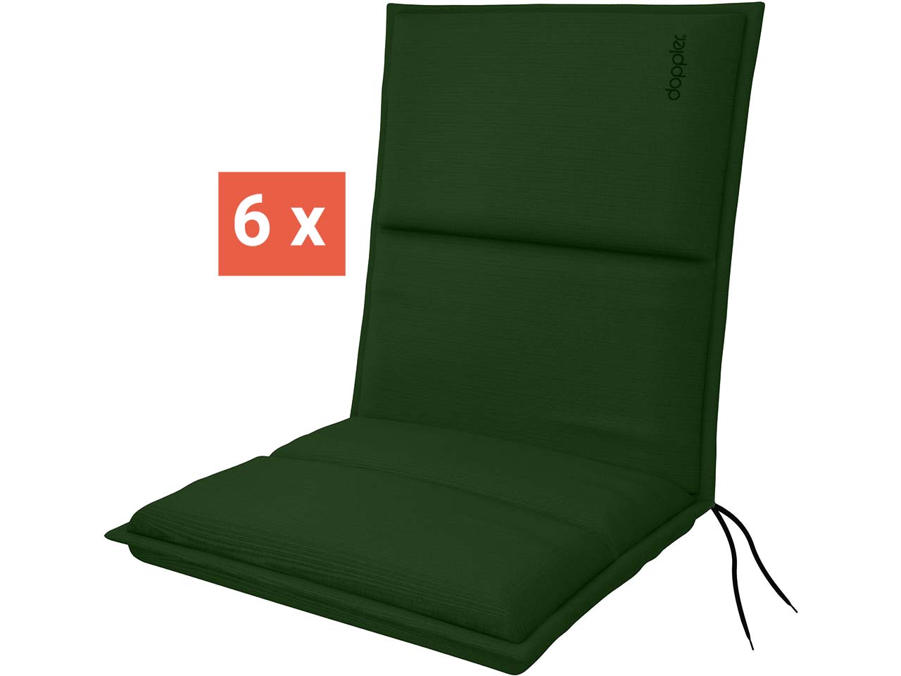 doppler Auflage "CITY" für Niederlehner, 6er-Pack, 100x48x6 cm, Polyester, moosgrün