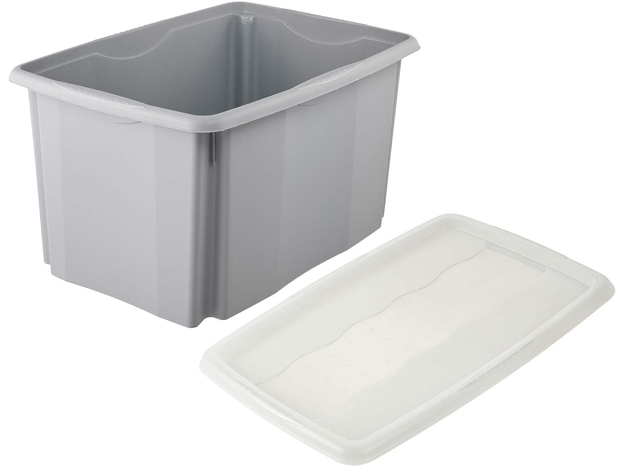keeeper Aufbewahrungsbox "Emil Eco Line" mit Deckel "Emilia", 54,5x39x29, 5 cm, 45 l, grau