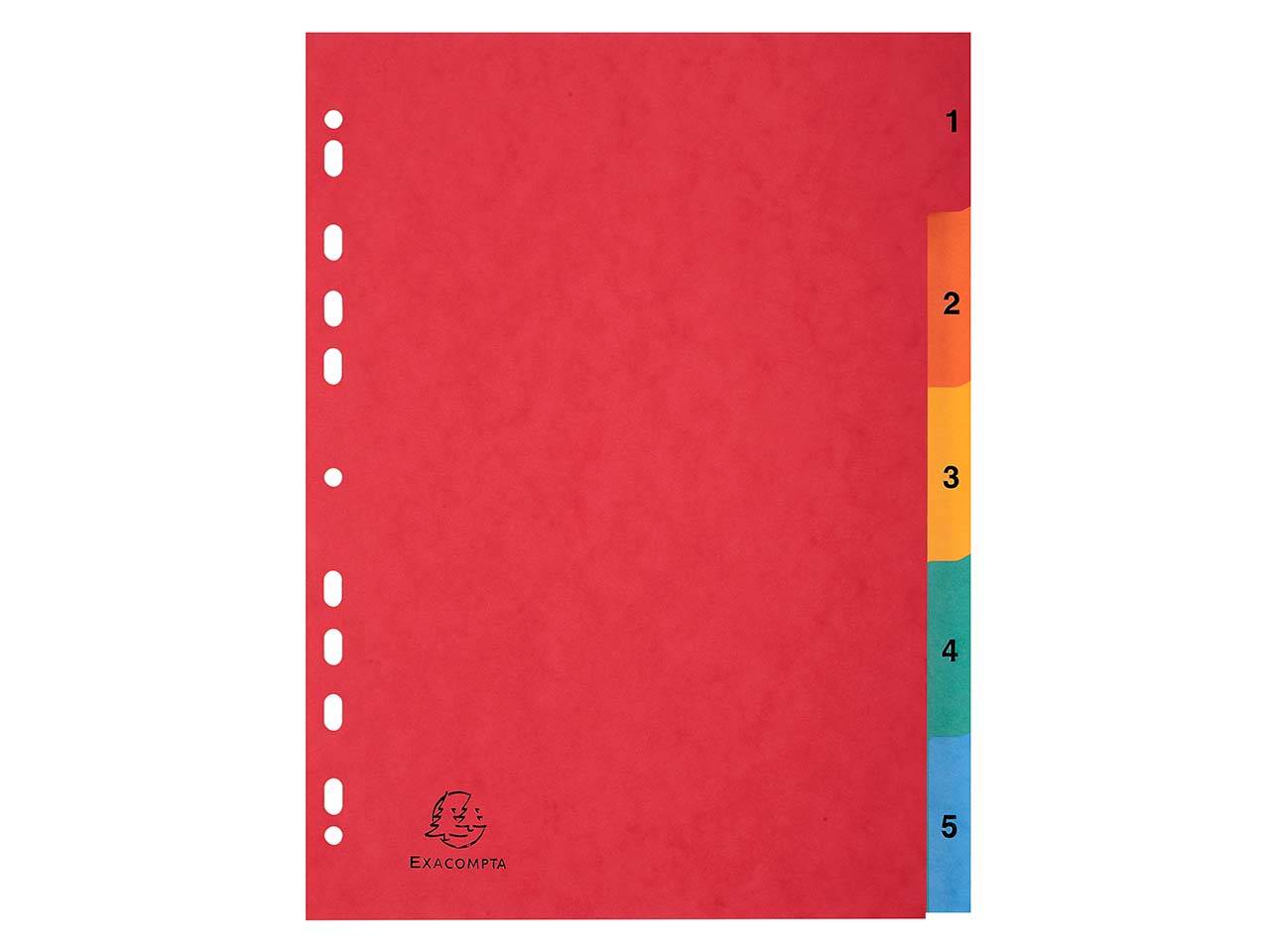20 Exacompta Register, Colorspan-Karton, 5 Taben 1-5, 225 g/m², DIN A4, sortiert