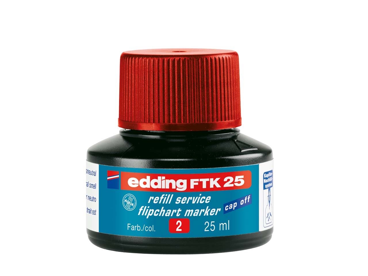 edding Nachfülltinte "FTK 25" für Flipchartmarker, 25 ml, rot
