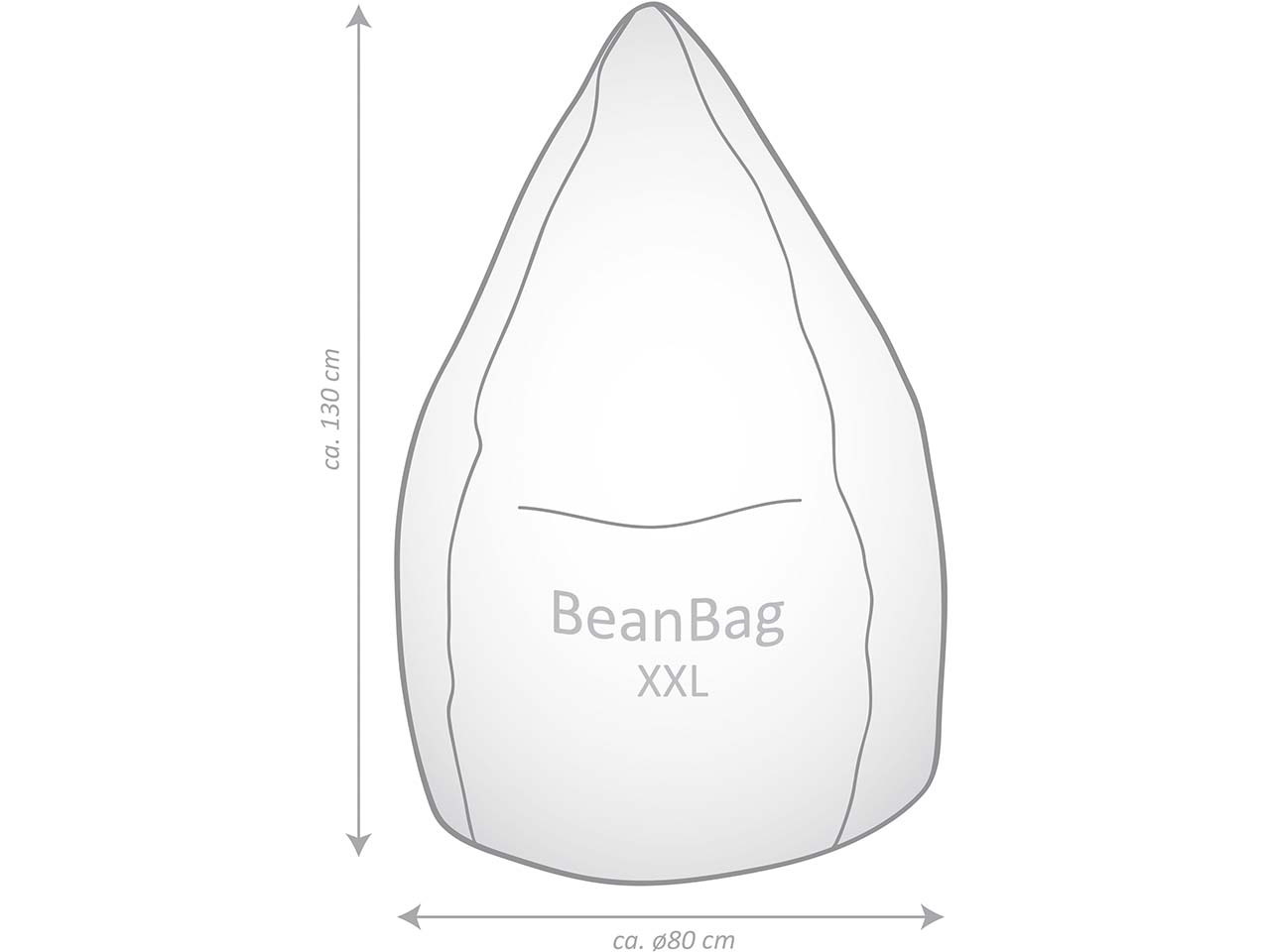 Sitzsack "easy XXL", 80 x 130 cm, dunkelblau