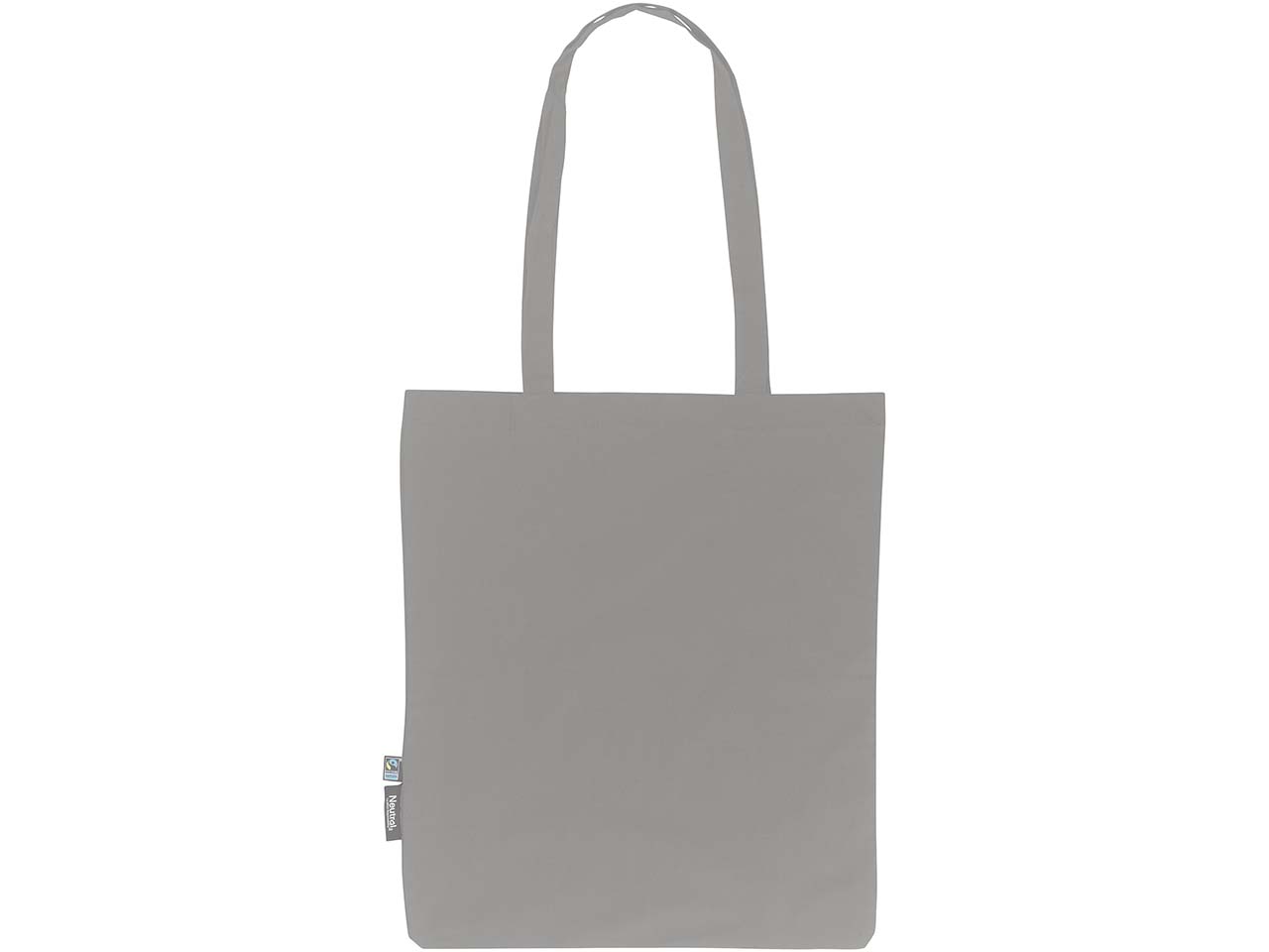 Neutral Bio-Baumwoll-Tragetasche mit langen Henkeln, charcoal
