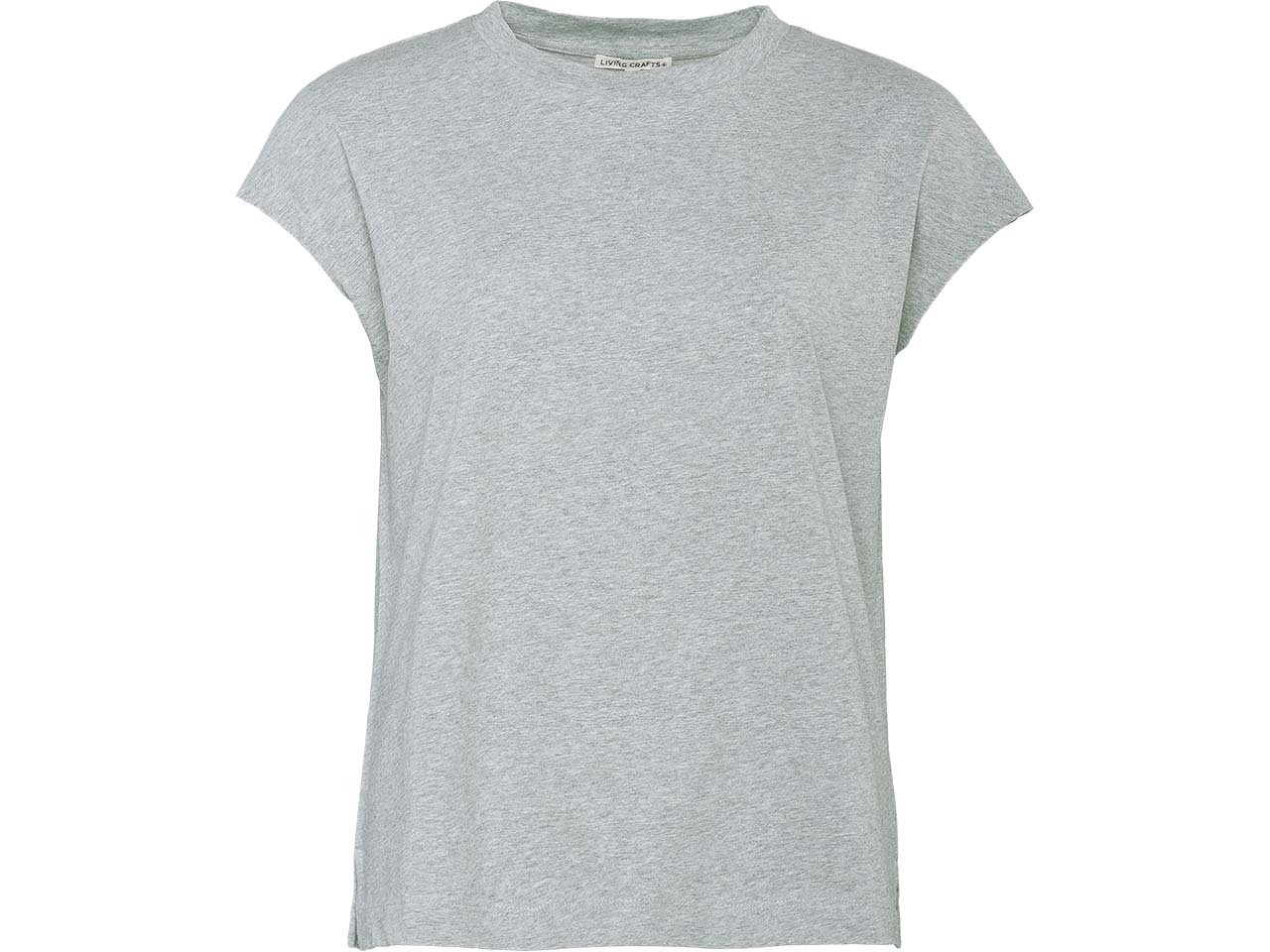 Living Crafts Bio-Damen-T-Shirt 'TIDA' mit kurzen Ärmel, grey melange, Gr. L