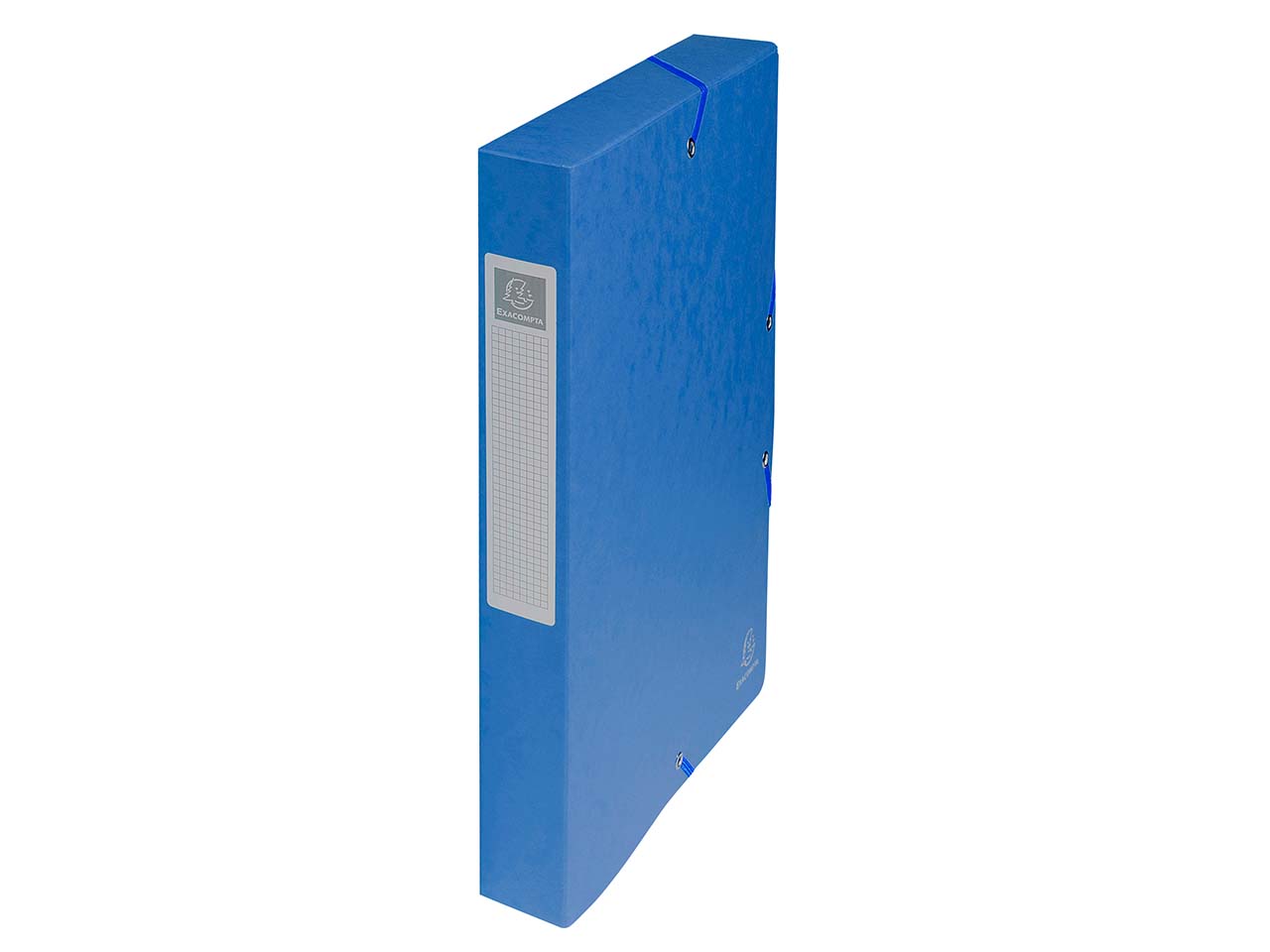 8 Exacompta Archivboxen, Colorspan-Karton, 600 g/m², DIN A4, Gummizug, RB 40 mm, blau